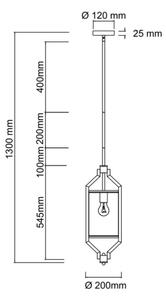 Open Design OR85853 - Luster na tyči ZUNDO 1xE27/15W/230V matný chróm/biela