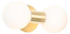 Moderné nástenné svietidlo zlaté IP44 2-svetlá - Cederic