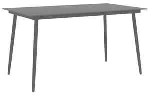 Záhradný jedálenský stôl čierny 150x90x74 cm oceľ a sklo