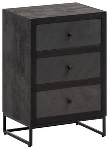 NOČNÝ STOLÍK, mangové drevo, čierna, 40/60/30 cm MID.YOU - Nočné stolíky, Online Only