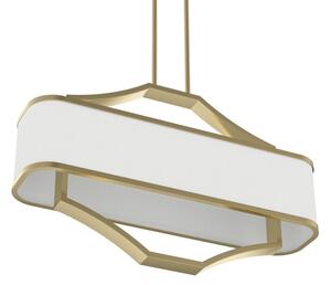 Open Design OR84856 - Luster na tyči GERDO OVALE 6xE14/12W/230V mosadz/biela