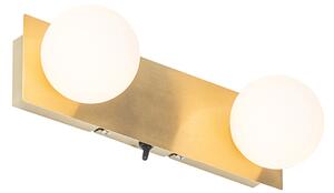 Moderné nástenné svietidlo zlaté 28 cm IP44 2-svetlá - Cederic