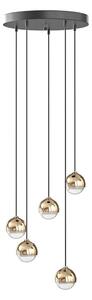 Open Design OR85518 - LED luster na lanku BOLICINA 5xLED/5W/230V zlatá/čierna