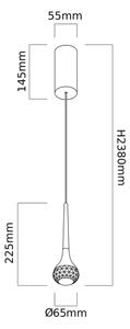 Open Design OR84795 - LED luster na lanku CRIMA LED/7W/230V čierna
