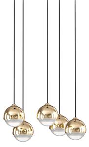 Open Design OR85518 - LED luster na lanku BOLICINA 5xLED/5W/230V zlatá/čierna