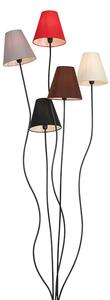 Dizajnová stojaca lampa čierna s látkovými tienidlami 5-svetlá - Melis