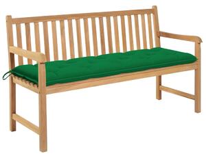 Záhradná lavička, zelená podložka 150 cm, tíkový masív