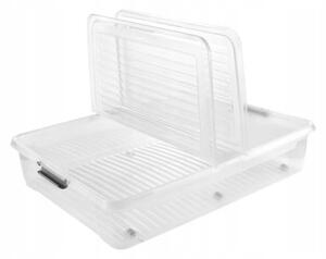 Úložný box s vekom a kolieskami pod posteľ, KEEEPER CLIPBOX LEO 53L, 77 x 58 x 16 cm