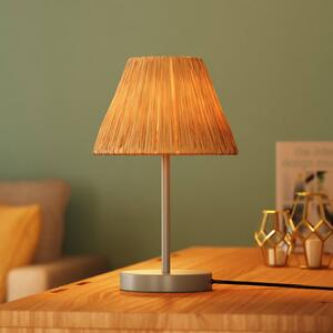 Stolová lampa OSRAM Decor Raffia, 1-pl., rafia, prírodná farba, E27, Hnedá / hrdzavá, Obývacia izba / jedáleň, Vidiecky / Rustikálny, Stojacie svietidlo