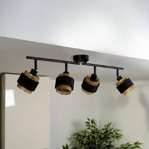 Stropné svietidlo OSRAM Decor Spot Hornet, 4-pl., čierne/zlaté, Čierna, Obývacia izba / jedáleň, Textil / látka / hodváb, Moderný, Stropné svetlo