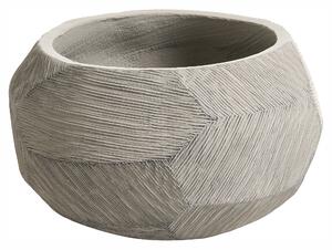 Kvetináč sivý cement sklolaminát 47 x 23 cm okrúhly tvar moderný štýl interiér exteriér