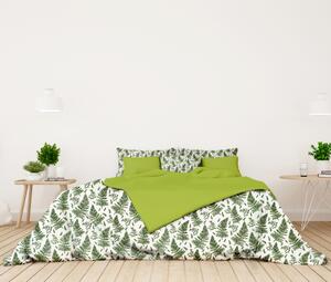 Ervi bavlnené obliečky obojstranné - zelené papradie/svetlo zelený