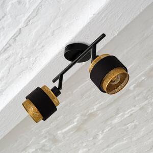 Stropné svietidlo OSRAM Decor Spot Hornet, 2-pl., čierne/zlaté, Čierna, Obývacia izba / jedáleň, Textil / látka / hodváb, Moderný, Stropné svetlo