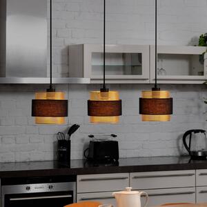 OSRAM závesné svietidlo Decor Hornet, 3-pl., čierne/zlaté, Čierna, Obývacia izba / jedáleň, Textil / látka / hodváb, Moderný, Závesné svietidlo