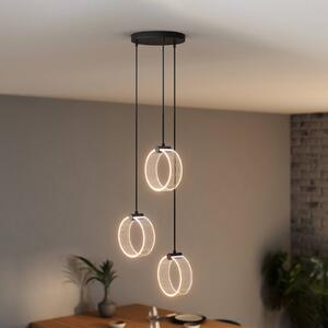 OSRAM LED závesné svietidlo Decor Circle, 3-pl. okrúhla, čierna, Čierna, Obývacia izba / jedáleň, Plast, Moderný, Závesné svietidlo