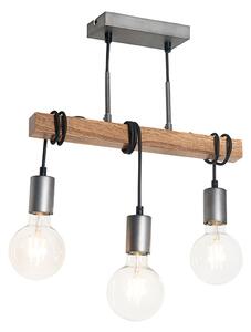 Priemyselná závesná lampa drevo s oceľou 3 -svetlá - Gallow