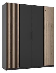 Šatníková skriňa Kaja 2LAM 2F 200x239x62 - čierna