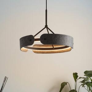 OSRAM LED závesné svietidlo Decor Curve Felt, sivá, plsť, 3 000 K, Hliník / sivá / zinok, Obývacia izba / jedáleň, Textil / látka / hodváb, Moderný, Závesné svietidlo