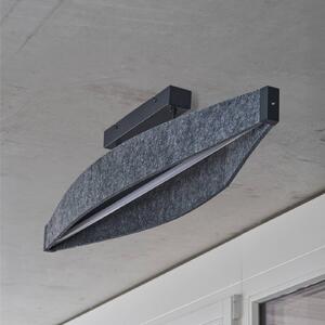 OSRAM stropné LED svetlo Decor Flat Felt, sivá, plsť, 3 000 K, Hliník / sivá / zinok, Obývacia izba / jedáleň, Hliník, Moderný