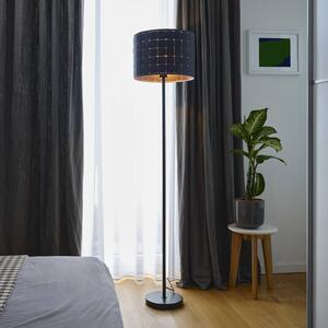 Stojacia lampa OSRAM Decor Felt Weaving Cans, sivá, 1-pl., E27, Hliník / sivá / zinok, Obývacia izba / jedáleň, Textil / látka / hodváb, Stojaca lampa