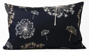 Saténová obliečka na vankúš 40 x 60 cm - Púpavy čierna