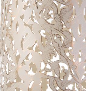 Stojaca lampa biely kov, 60 cm, prelamované, dekoratívne, kartáčovaný kov, moderné