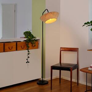 OSRAM Stojacia lampa Decor Stripes, béžová, textilná, E14, Krémová / jantárovo žltá, Obývacia izba / jedáleň, Textil / látka / hodváb, Stojaca lampa