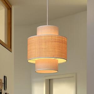 OSRAM závesné svietidlo Decor Wrap Cylinder, béžové, rafia, ľan, Krémová / jantárovo žltá, Obývacia izba / jedáleň, Textil / látka / hodváb, Vidiecky / Rustikálny, Závesné svietidlo