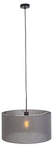 Moderná závesná lampa čierna so šedým odtieňom 50 cm - Combi 1