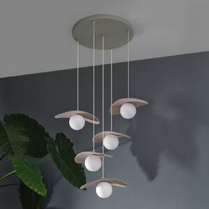 OSRAM závesné svietidlo Decor Pearl, 5-pl., béžové, plsť, G9, Krémová / jantárovo žltá, Obývacia izba / jedáleň, Textil / látka / hodváb, Moderný, Závesné svietidlo