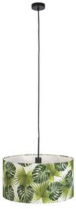 Botanická závesná lampa čierna s tienidlom Leaf 50cm - Combi 1