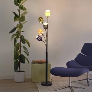 OSRAM stojacia lampa Decor Felt Weaving Cans, farebná, 5-pl., E14, Viacfarebné, Obývacia izba / jedáleň, Textil / látka / hodváb, Stojaca lampa
