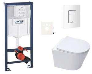 Závesný WC set do ľahkých stien / predstenová montáž SAT Infinitio SIKOGRSIN10SCSH0