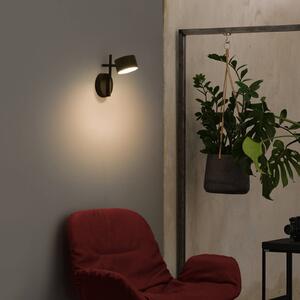 OSRAM LED nástenné svetlo Decor Kyoto, čierne, stmievateľné, zástrčka, Čierna, Obývacia izba / jedáleň, Hliník, Moderný, Nástenné svietidlo