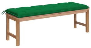 Záhradná lavička so zelenou podložkou 150 cm tíkový masív