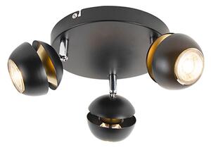 Moderné bodové 3-svetlé čierne so zlatým interiérom - Buell Deluxe