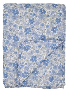 Prešívaný prehoz Aix Flowers/Sky Blue 130 × 180 cm