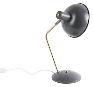 Retro stolová lampa sivá s bronzom - Milou