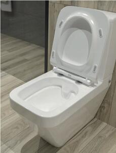 Cersanit Crea Clean On, hranatá kombi misa vrátane Slim sedátka z duroplastu, biela, K114-022