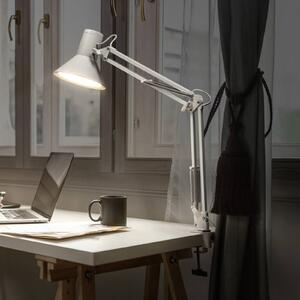 OSRAM LED svietidlo Office Line Desk Retro, biele, 3 000 K, Biela / opálová, Pracovňa / Kancelária, kov, Lampa s klipom/do zásuvky