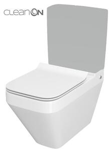 Cersanit Crea Clean On, hranatá kombi misa vrátane Slim sedátka z duroplastu, biela, K114-022
