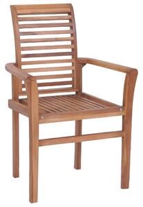 Jedálenské stoličky 4 ks, antracitové podložky, tíkový masív