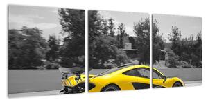 Žlté športové auto - obraz (Obraz 90x30cm)
