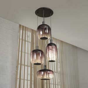 OSRAM závesné svietidlo Decor Needle Plate, sivá, oceľ, 4-pl., E27, Hliník / sivá / zinok, Obývacia izba / jedáleň, kov, Moderný, Závesné svietidlo