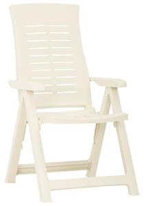 Záhradné sklápacie stoličky 2 ks plastové biele