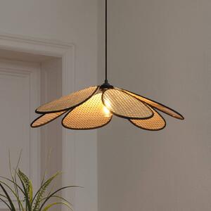 OSRAM závesné svietidlo Decor Rattan Daisy, Ø 69 cm, béžové, E27, Krémová / jantárovo žltá, Obývacia izba / jedáleň, Drevo, Stredomorský, Závesné svietidlo