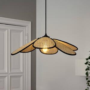 OSRAM závesné svietidlo Decor Rattan Daisy, Ø 58 cm, béžové, E27, Krémová / jantárovo žltá, Obývacia izba / jedáleň, Drevo, Stredomorský, Závesné svietidlo