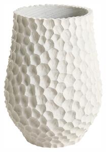Kvetináč biela cement sklolaminát 34 x 47 cm okrúhly tvar vzor medového plástu moderný štýl interiér exteriér