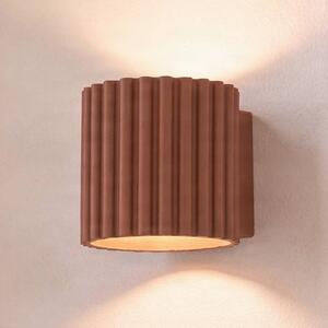 SOLLUX LIGHTING Nástenné svetlo Aura, terakota, Ø 10 cm, G9, smer svetla nahor/nadol, hliník, Terakota, Chodba, Hliník, Moderný, Nástenné svietidlo