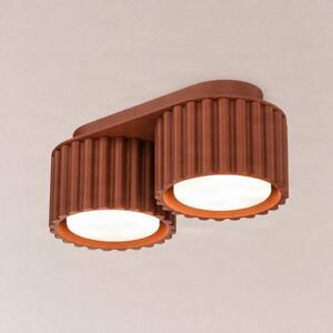 SOLLUX LIGHTING Stropné svietidlo Aura 2, terakota, 2-pl., dĺžka 21 cm, GX53, Terakota, Chodba, Hliník, Moderný, Stropné svetlo